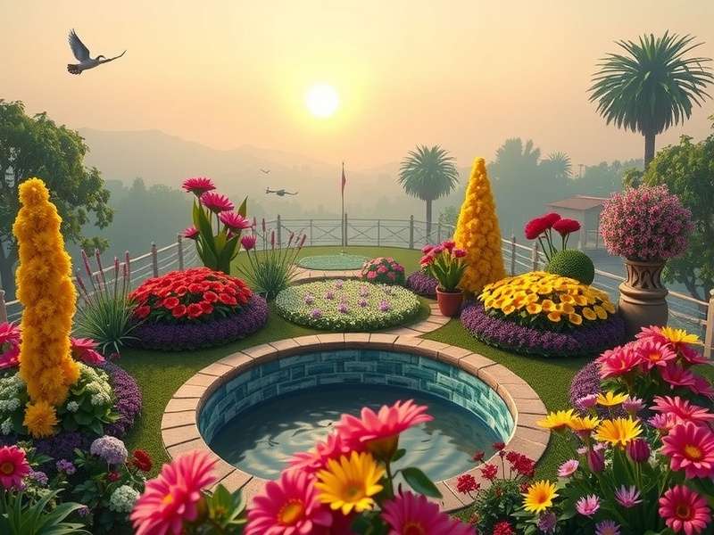 Gardenscapes gameplay screenshot showing beautiful garden and match-3 puzzles