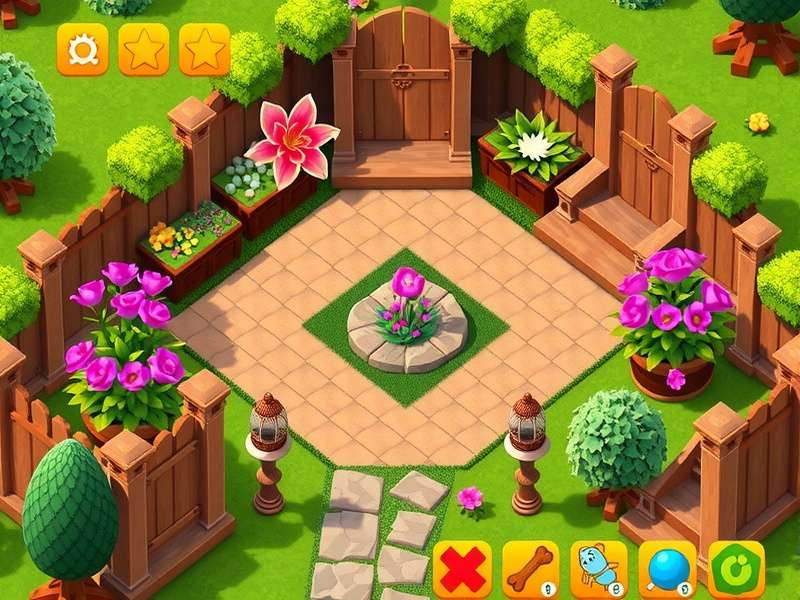 Gardenscapes गेम का गार्डन व्यू