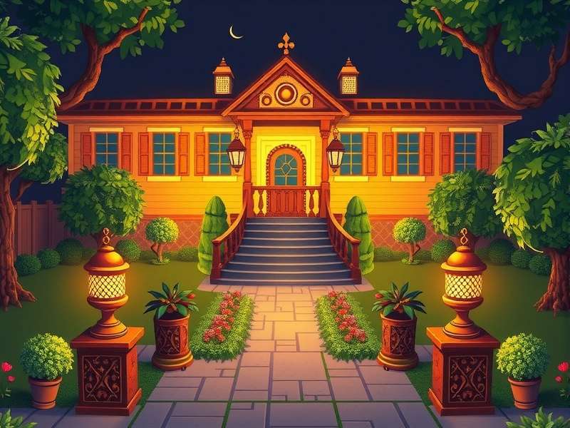 Gardenscapes Mansion Makeover का स्क्रीनशॉट जिसमें महल का रेनोवेशन दिख रहा है