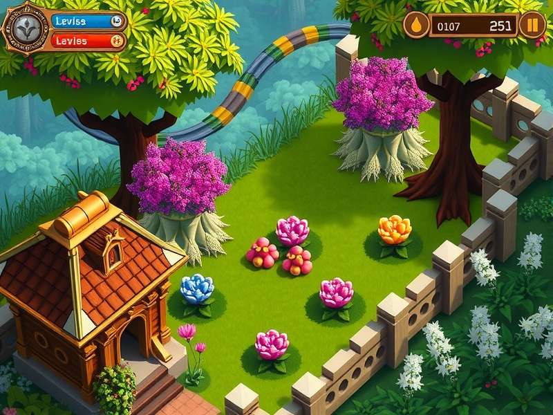 Gardenscapes Game Guardian Level - एक कठिन लेवल पर गेमप्ले का दृश्य