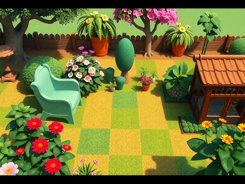 Gardenscapes 3DS गेम का गार्डन व्यू