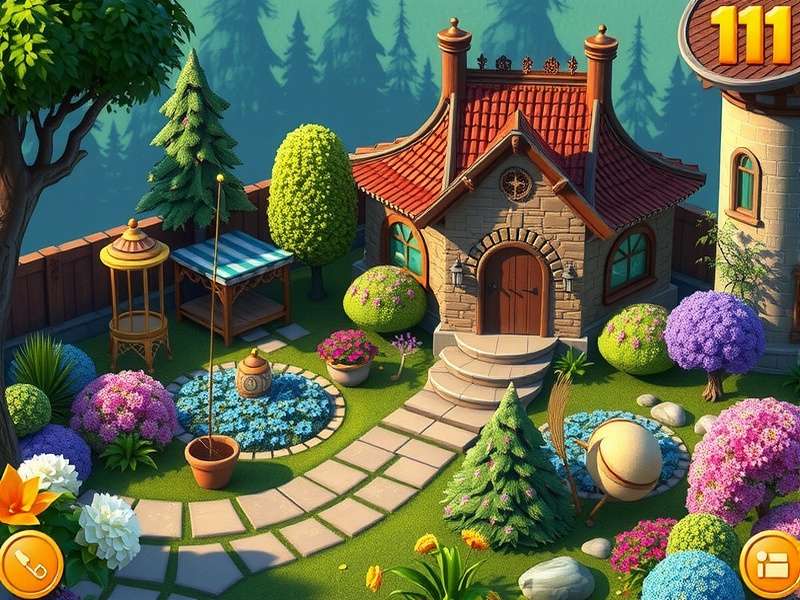 Gardenscapes गेम में चीट्स का उपयोग करते हुए स्क्रीनशॉट