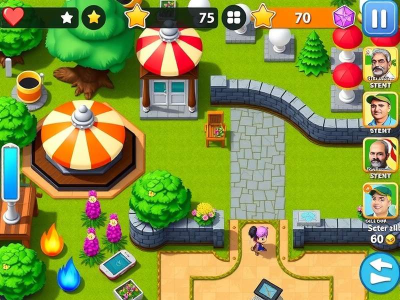 Gardenscapes Mod APK iOS गेमप्ले स्क्रीनशॉट - अनलिमिटेड सिक्के और बूस्टर दिखाते हुए