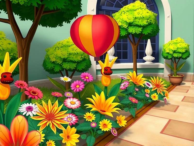Gardenscapes Mod APK इंटरफ़ेस दिखाते हुए असीमित सितारे और सिक्के