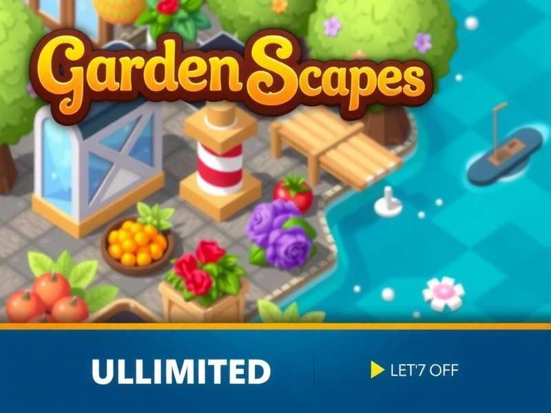 Gardenscapes mod apk interface showing unlimited stars