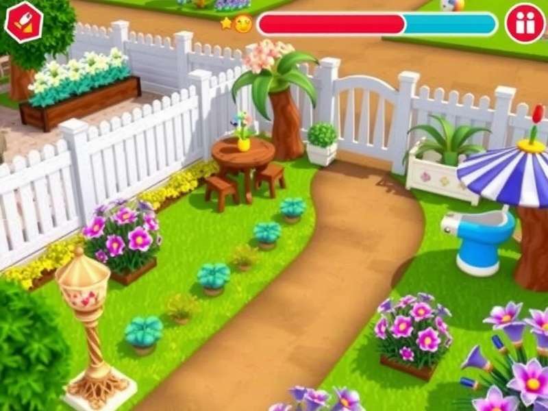Gardenscapes Gameplay Screenshot showing match-3 puzzles and garden design