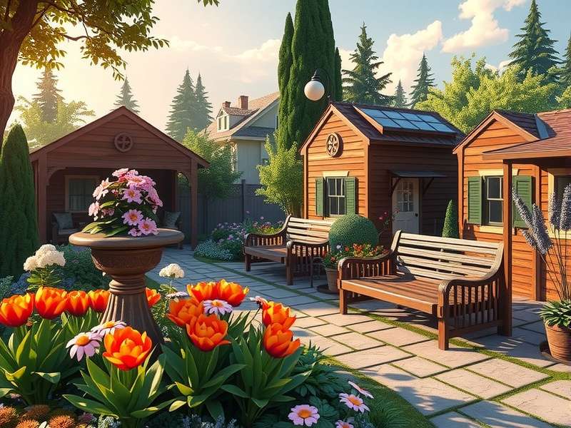 Gardenscapes vibrant garden and match-3 gameplay on a large PC monitor