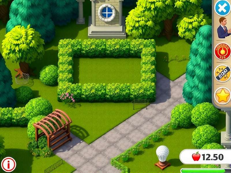 Detailed infographic showing the Gardenscapes gameplay loop: Match-3 Puzzle -> Earn Stars -> Choose Garden Decoration -> Progress Story