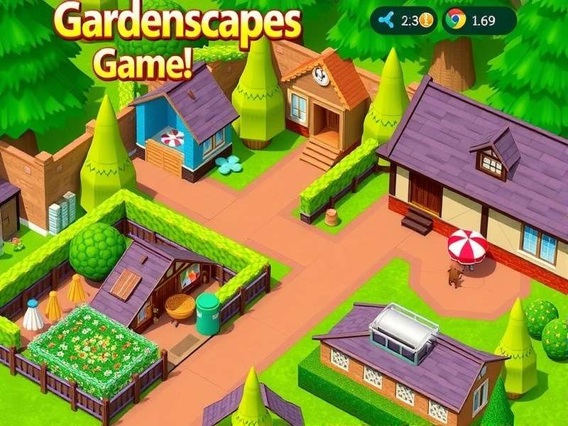 Gardenscapes gameplay showing garden restoration