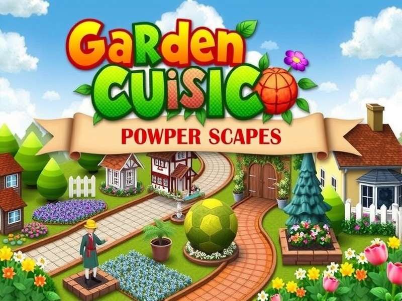 Screenshot of Gardenscapes gameplay showing a lush garden and mansion restoration