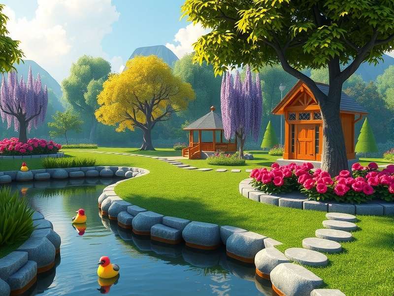 Gardenscapes 3ds gameplay screenshot showing Austin in the garden