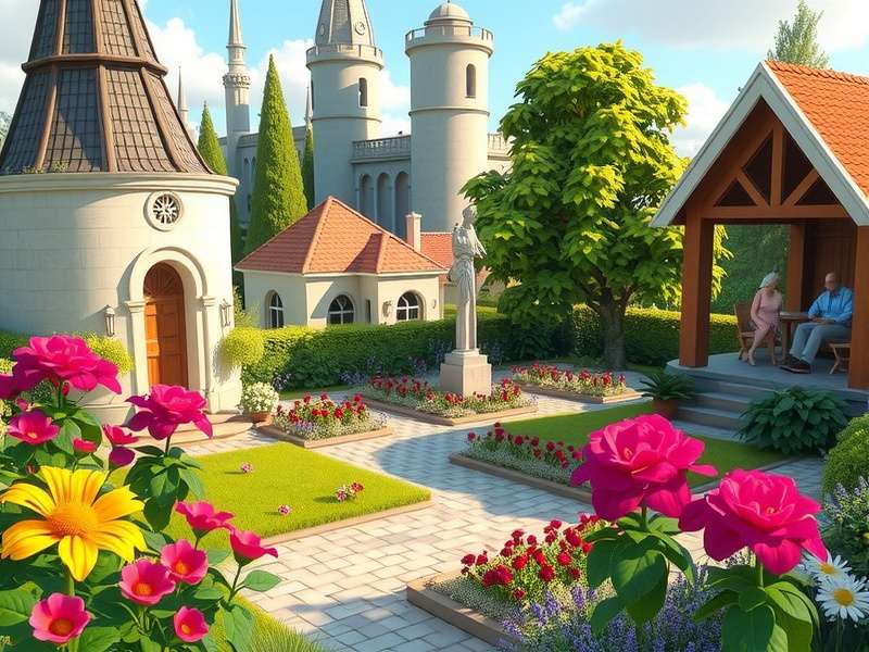 Beautiful garden restoration progress in Gardenscapes Game showing before and after transformation