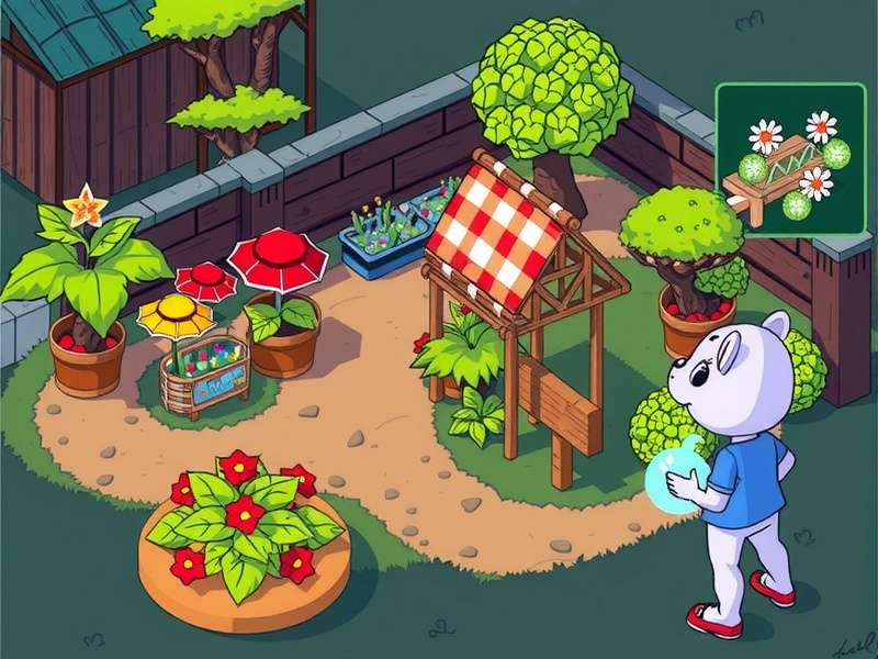 A vibrant, well-designed garden from Gardenscapes showing a patio, fountain, and flower beds