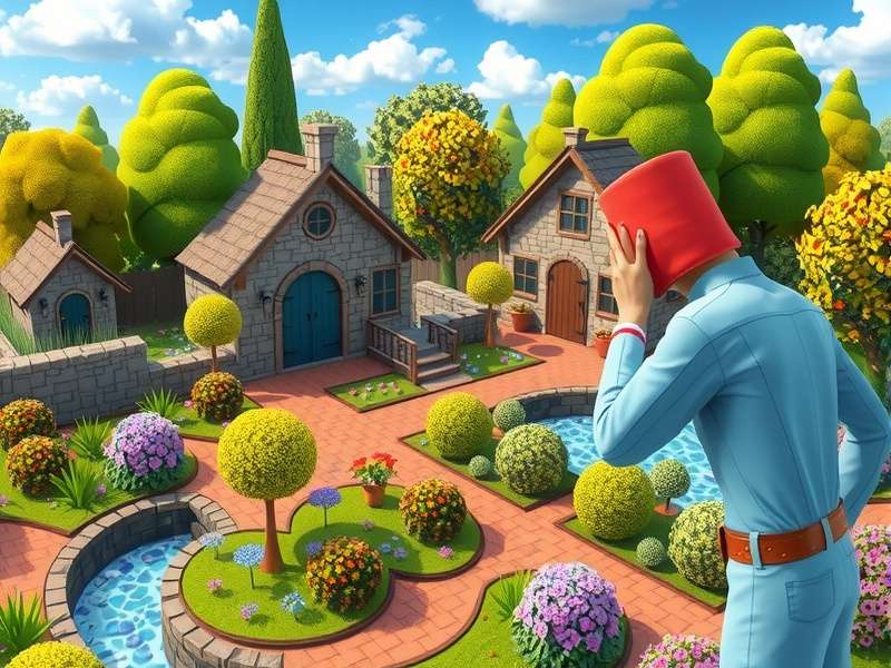 A person's hand holding a phone displaying a colorful match-3 puzzle game