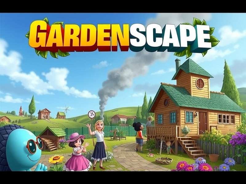 Gardenscapes gameplay on PC showing a vibrant garden and match-3 puzzle interface
