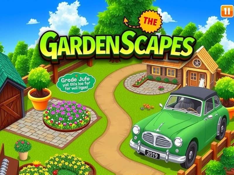 Gardenscapes game cheat codes guide with garden backdrop and puzzle pieces