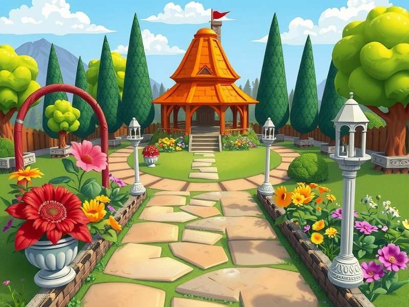 Gardenscapes game guardian level gameplay with colorful puzzles and boosters