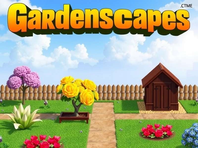 Gardenscapes Game Free To Play – Beautiful garden restoration scene with colorful flowers and puzzle elements
