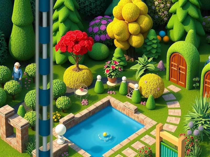 Gardenscapes 3ds Rom hero image showing the game on a Nintendo 3ds screen with lush garden scenery